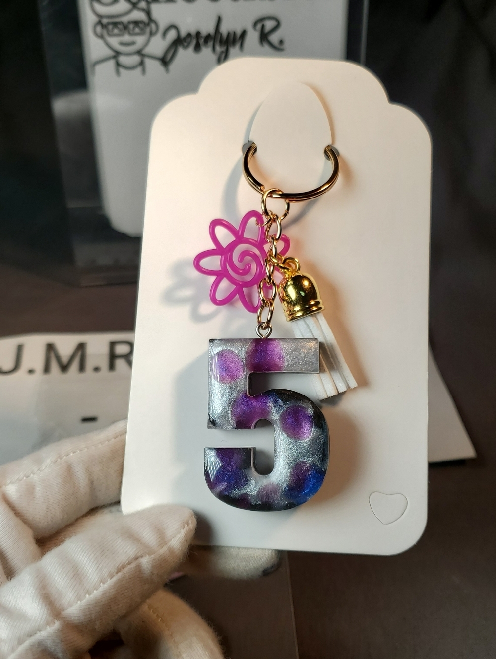 Stunning Galaxy & Cosmic Glow Handmade Resin #5 Keychain